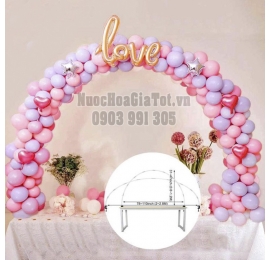 Cổng bong bóng gắn bàn gallery trang trí ngoài trời trong nhà gọn nhẹ