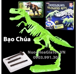 BỘ ĐỒ CHƠI KHẢO CỔ ĐÀO HÓA THẠCH 1 CON KHỦNG LONG T-REX SIZE L 25CM CÓ DẠ QUANG