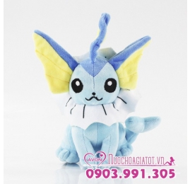 GẤU BÔNG POKEMON GO EEVEE VAPOREON SHOWERS HỆ NƯỚC MÀU XANH DƯƠNG 20CM