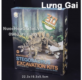 BỘ ĐỒ CHƠI KHẢO CỔ ĐÀO HÓA THẠCH 1 CON KHỦNG LONG LƯNG GAI SIZE L 25CM XƯƠNG GIẢ CỔ