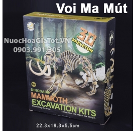 BỘ ĐỒ CHƠI KHẢO CỔ ĐÀO HÓA THẠCH 1 CON VOI MAMUT SIZE L 25CM XƯƠNG GIẢ CỔ