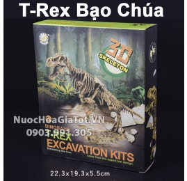 BỘ ĐỒ CHƠI KHẢO CỔ ĐÀO HÓA THẠCH 1 CON KHỦNG LONG BẠO CHÚA T-REX SIZE L 25CM XƯƠNG GIẢ CỔ