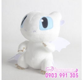 GẤU BÔNG PHIM HOẠT HÌNH HOW TO TRAIN DRAGON RỒNG TOOTHLESS CÁI MÀU TRẮNG 30CM